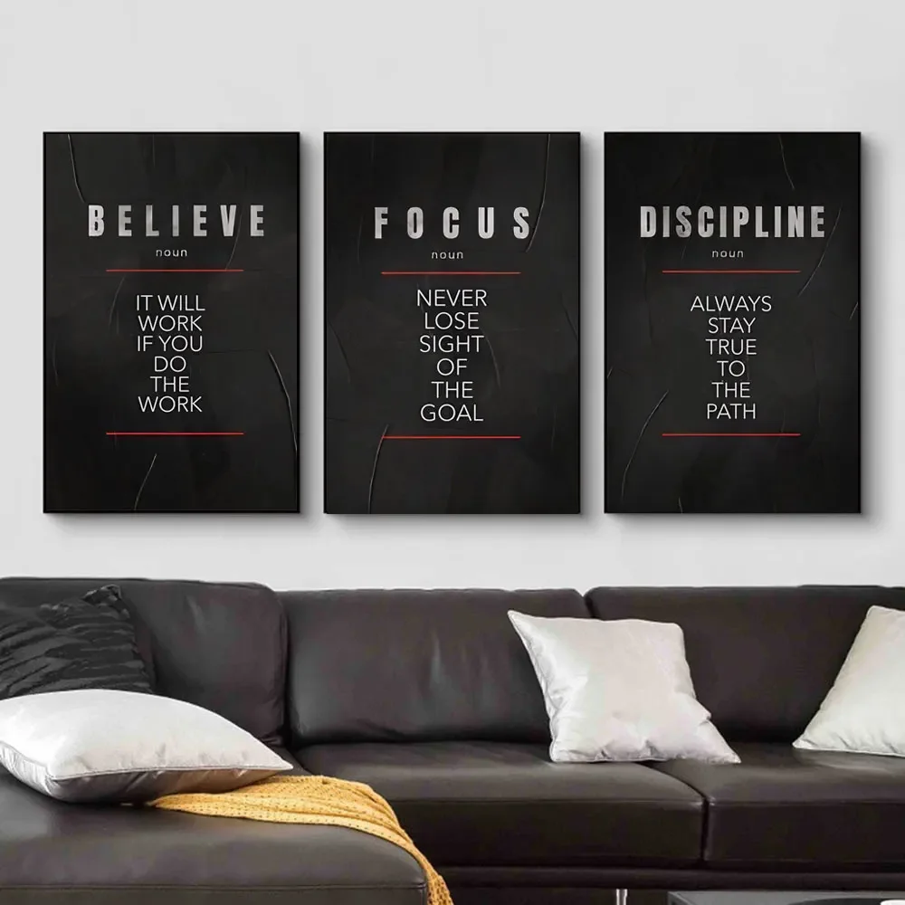 자기 통제력과 집중력을 강조하는 포스터, 동기 부여와  - Home Office Room Inspiration 리뷰 및 가격