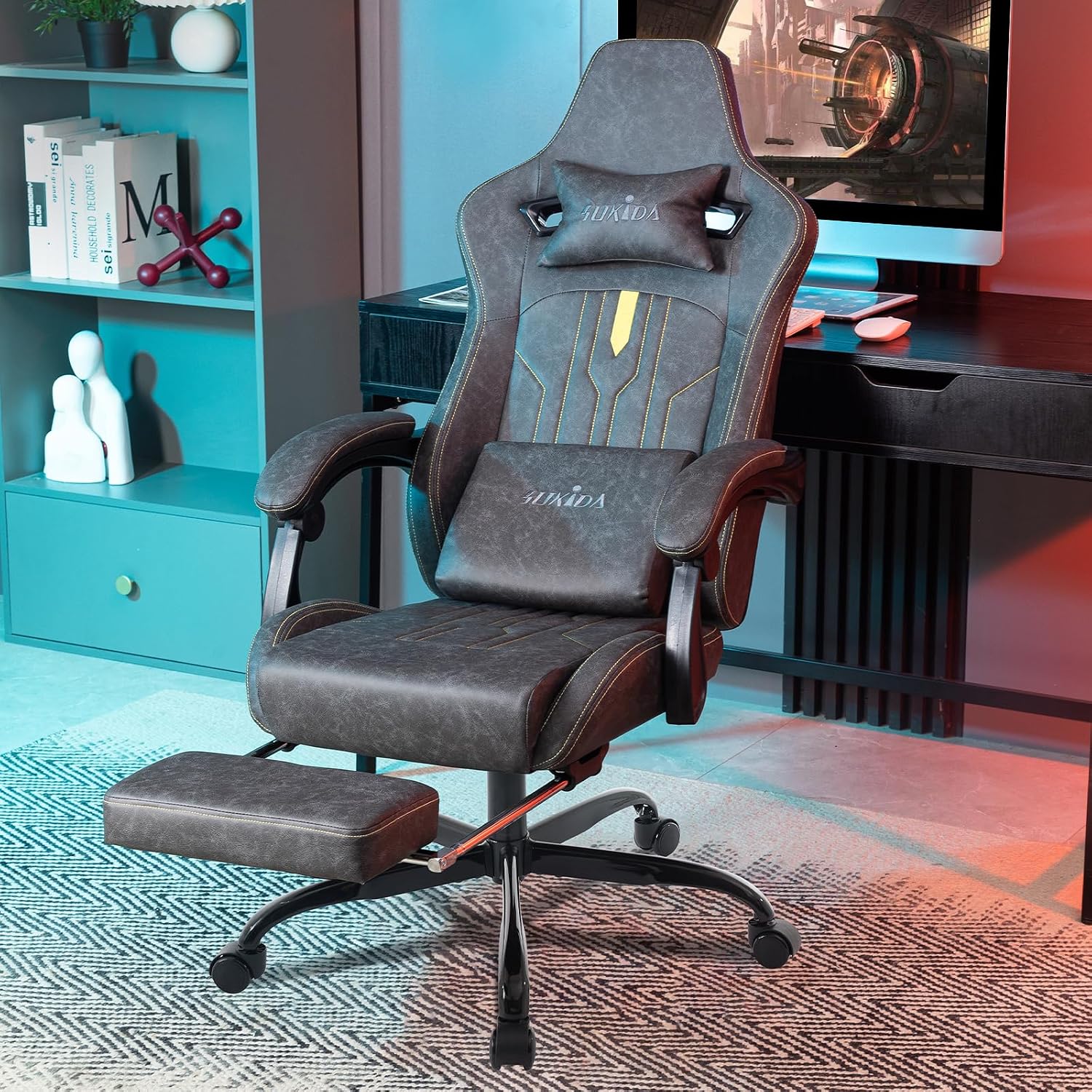 발 받침대가 있는 게이밍 의자, 인체공학적 디자인의 컴 - Ergonomic Office Chair 리뷰 및 가격