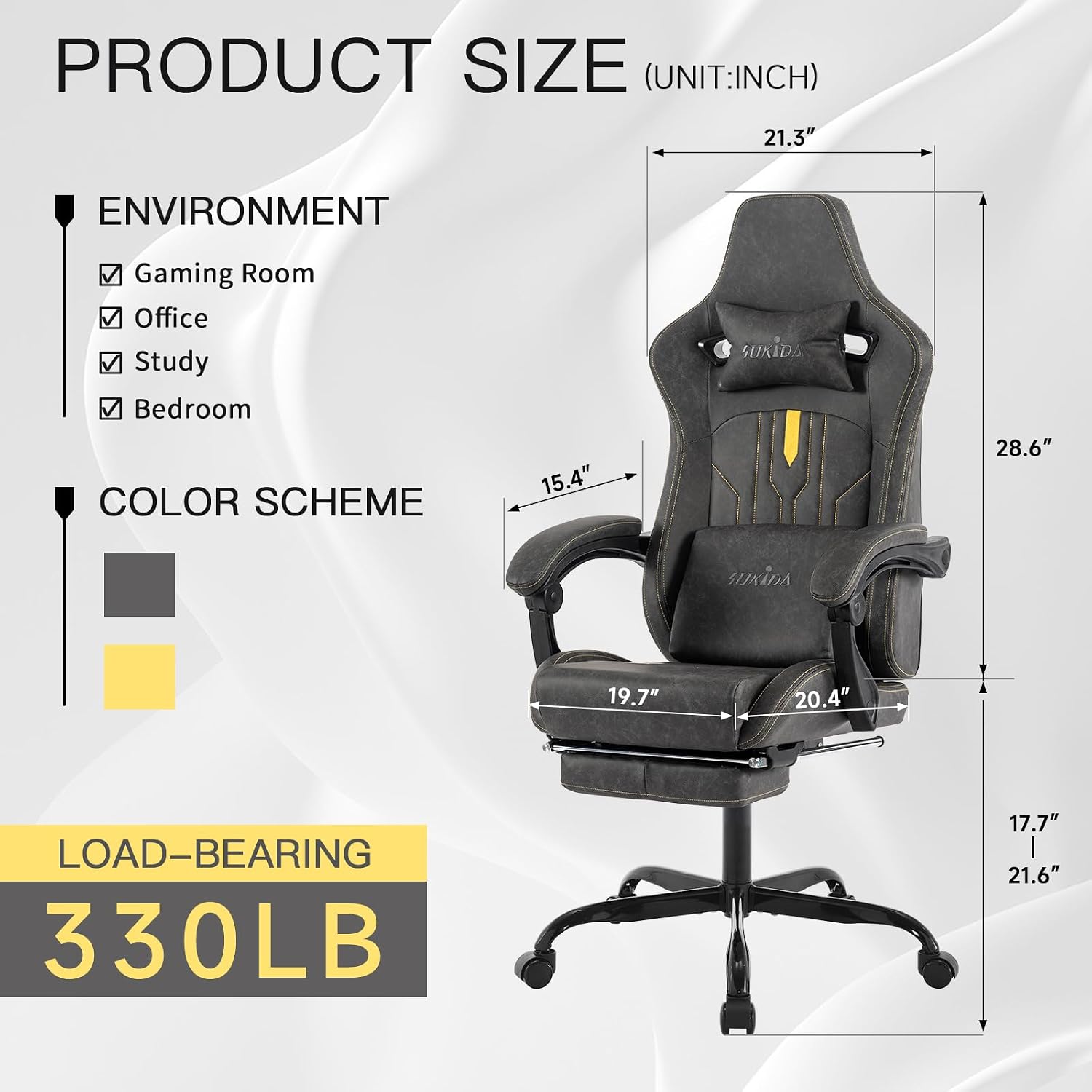 발 받침대가 있는 게이밍 의자, 인체공학적 디자인의 컴 - Ergonomic Office Chair 리뷰 및 가격