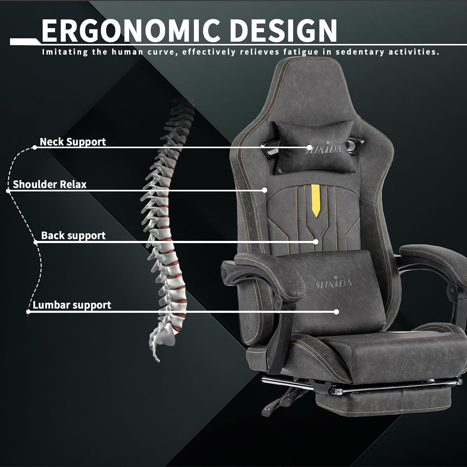 발 받침대가 있는 게이밍 의자, 인체공학적 디자인의 컴 - Ergonomic Office Chair 리뷰 및 가격