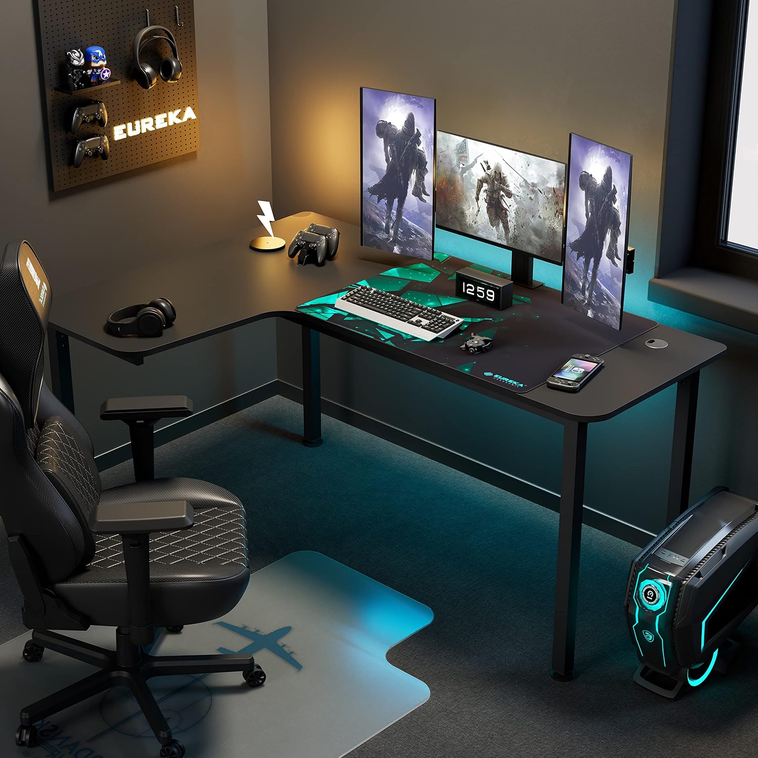 60인치 블랙 L자형 코너 책상, 가정용 사무실, 게임 - Home Office Work Table 리뷰 및 가격