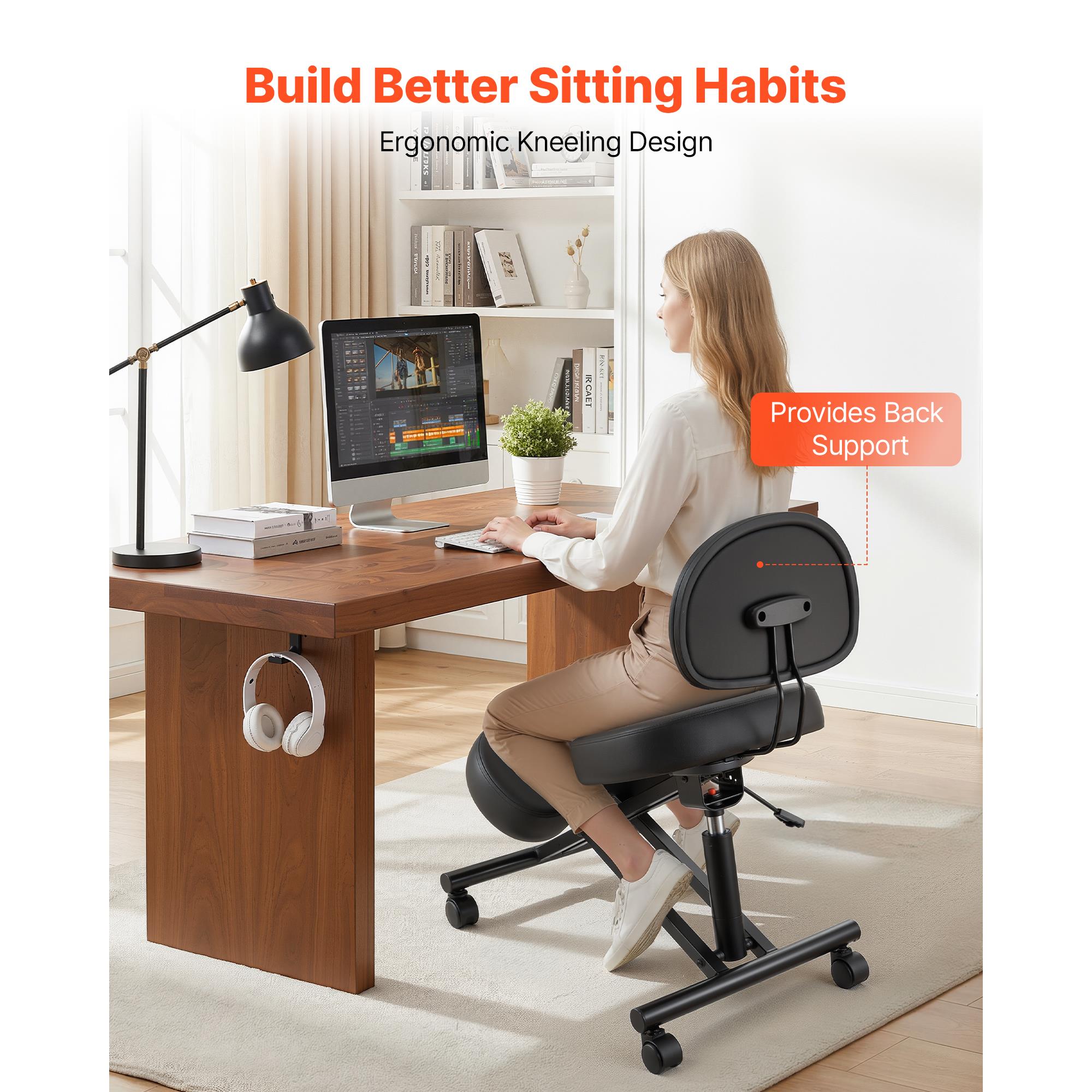 인체공학적 디자인의 등받이와 바퀴가 달린 무릎 의자,  - Ergonomic Office Chair 리뷰 및 가격