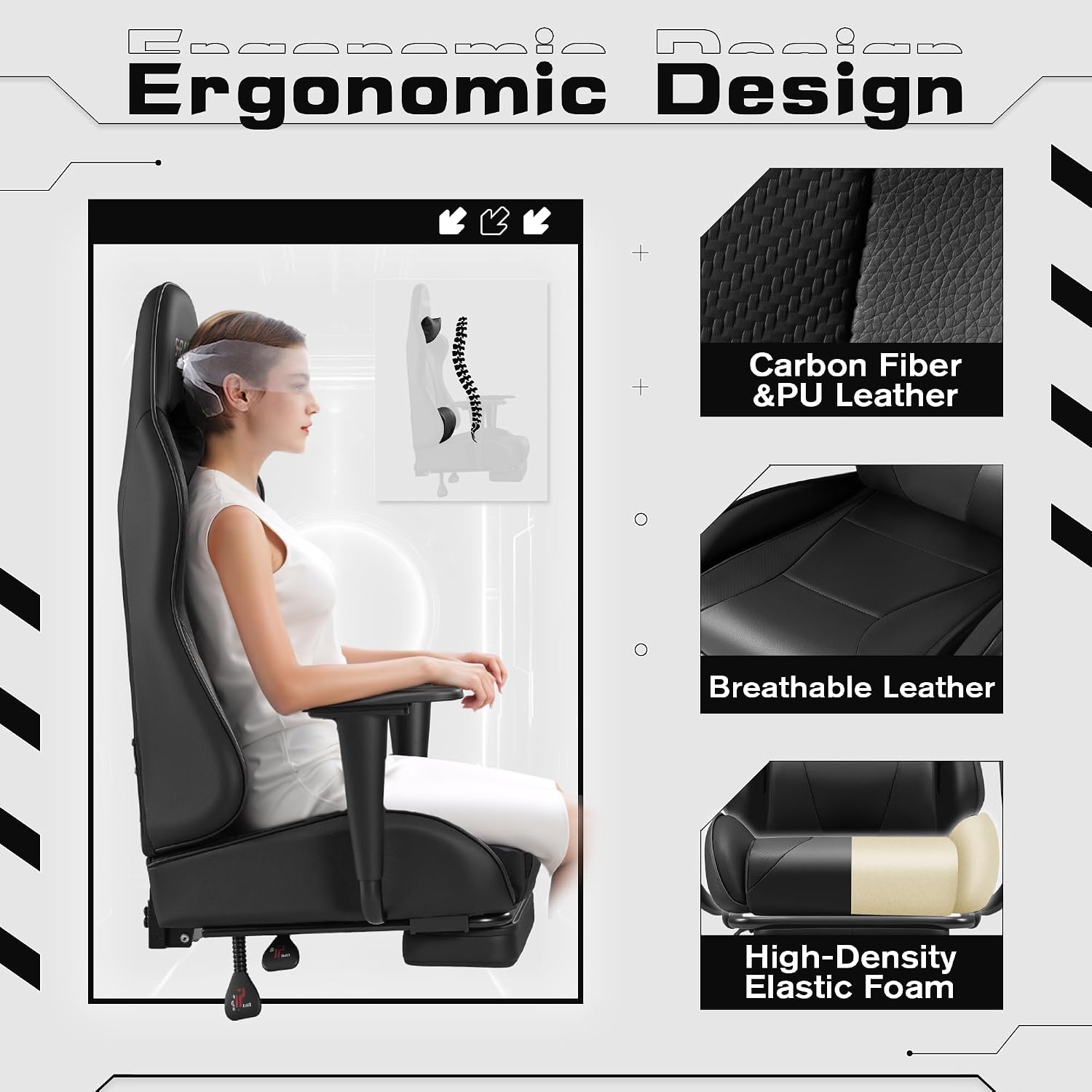 호말 인체공학적 디자인의 게이밍 의자, 인조 가죽 소재 - Ergonomic Office Chair 리뷰 및 가격