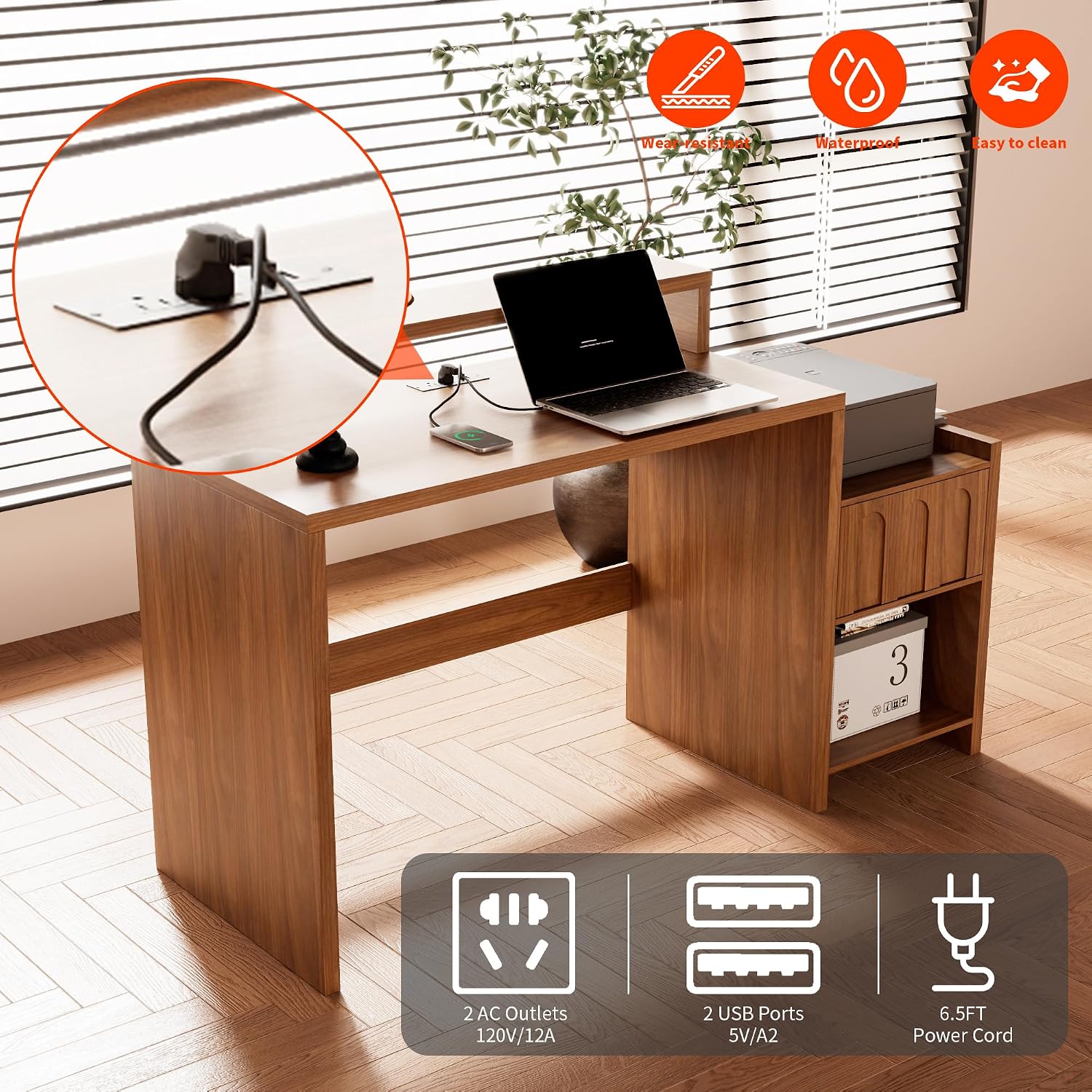 60인치 서랍 및 프린터 선반이 있는 임원용 책상, 미 - Home Office Work Table 리뷰 및 가격